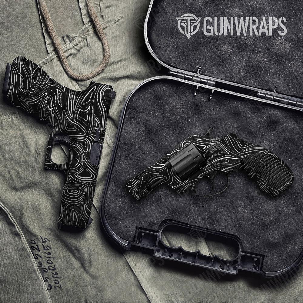 Damascus Black Handgun Gun Skin Vinyl Wraps