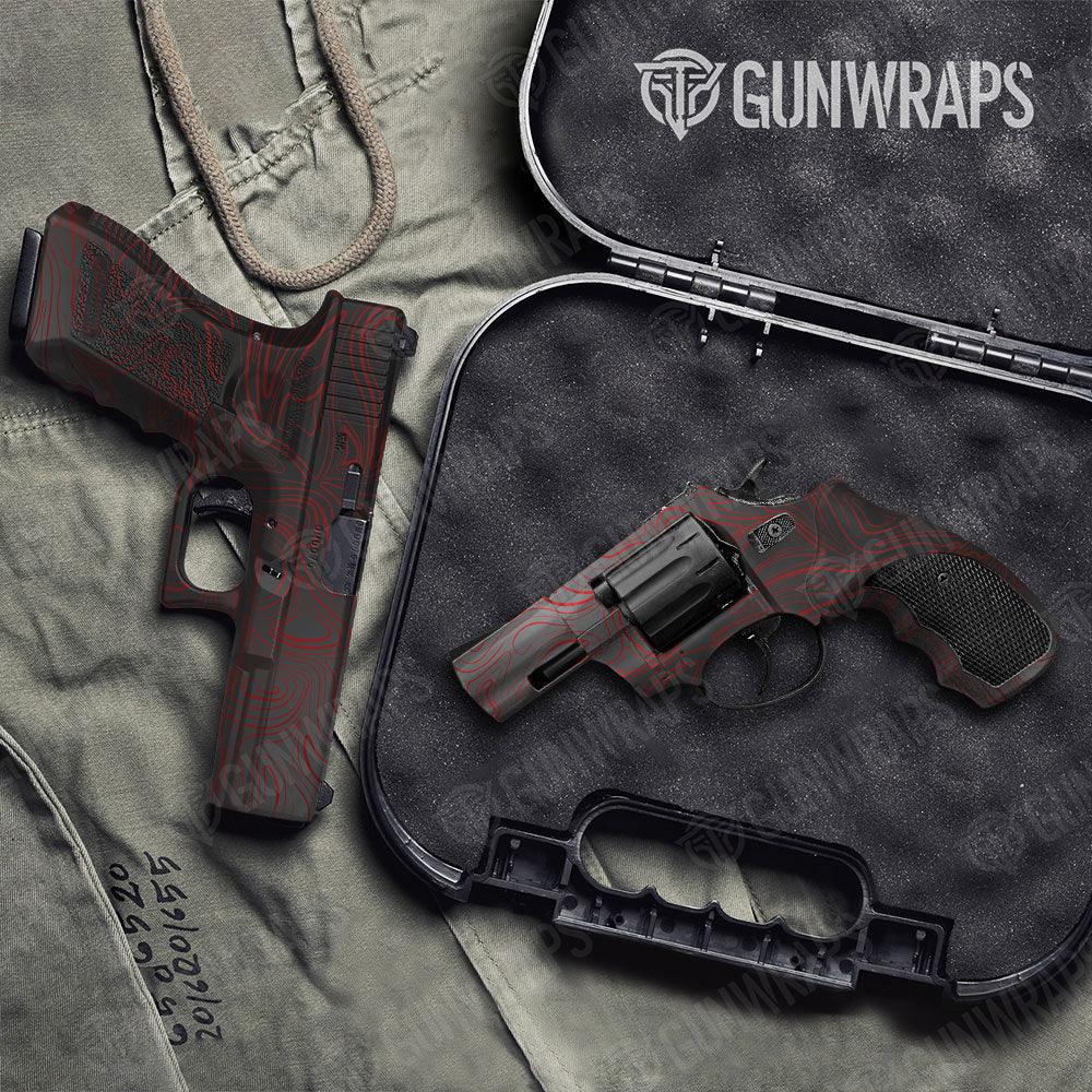 Damascus Red Handgun Gun Skin Vinyl Wraps