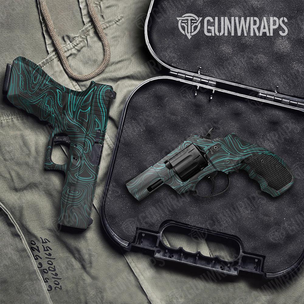 Damascus Tiffany Blue Handgun Gun Skin Vinyl Wraps