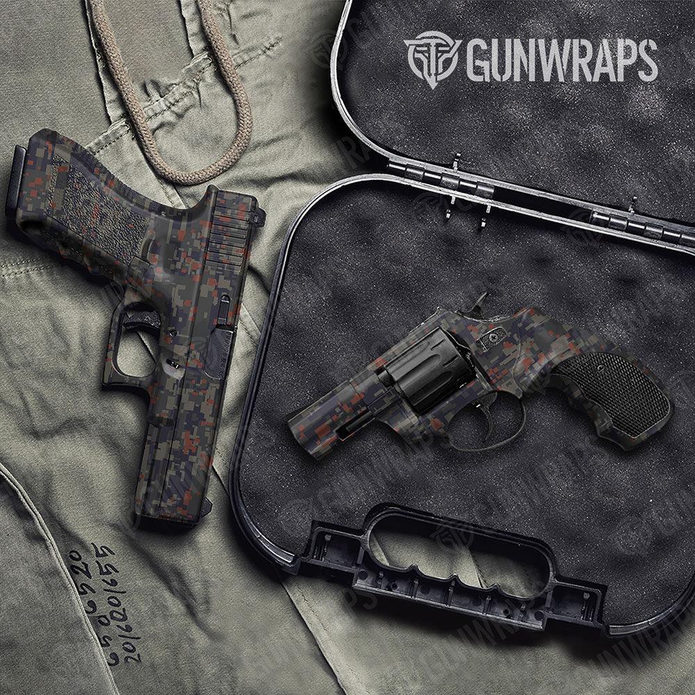 Digital Blue Copper Handgun Gun Skin Vinyl Wraps