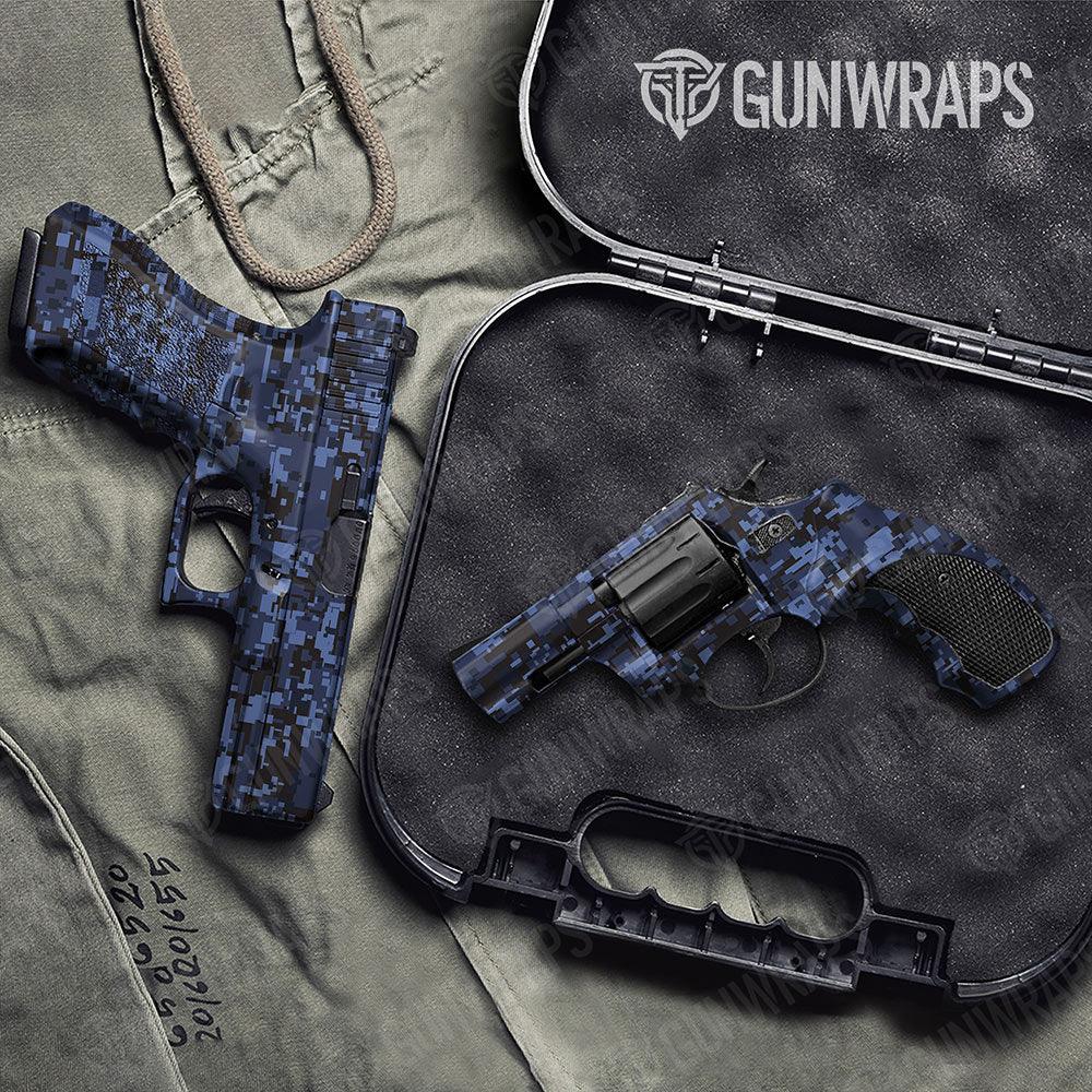 Digital Blue Midnight Handgun Gun Skin Vinyl Wraps