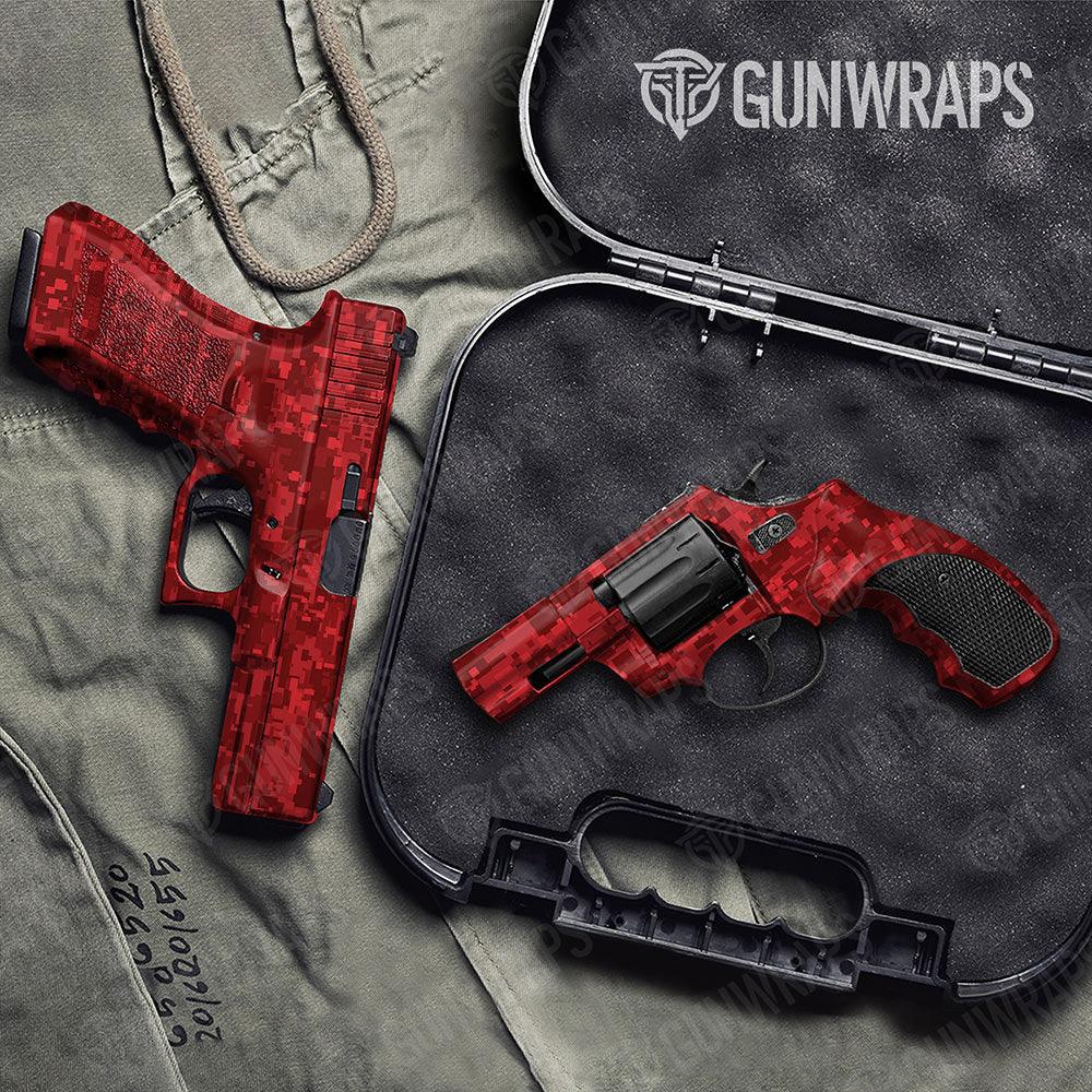 Digital Elite Red Handgun Gun Skin Vinyl Wraps