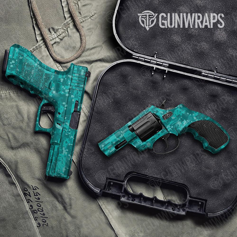 Digital Elite Tiffany Blue Handgun Gun Skin Vinyl Wraps