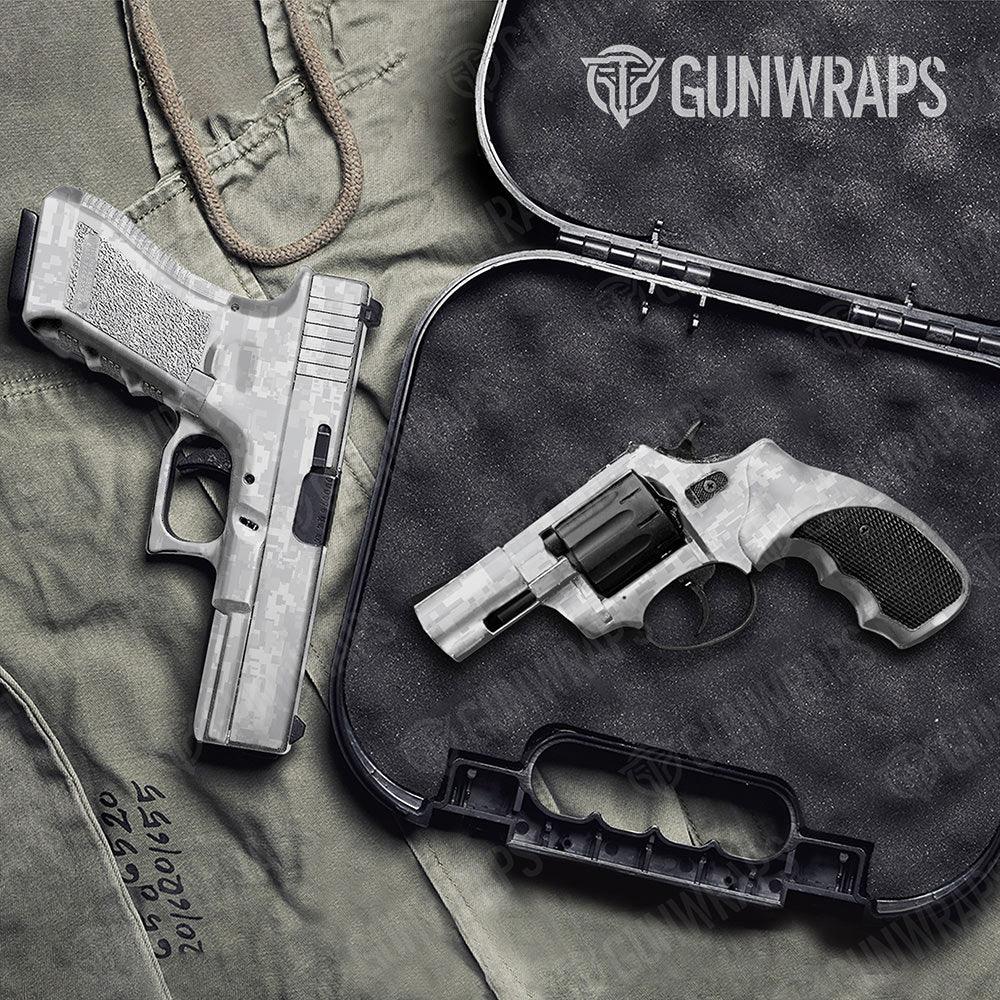 Digital Elite White Handgun Gun Skin Vinyl Wraps