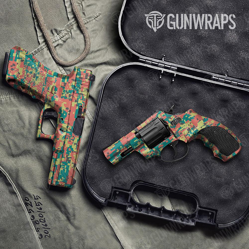 Digital Fiesta Handgun Gun Skin Vinyl Wraps