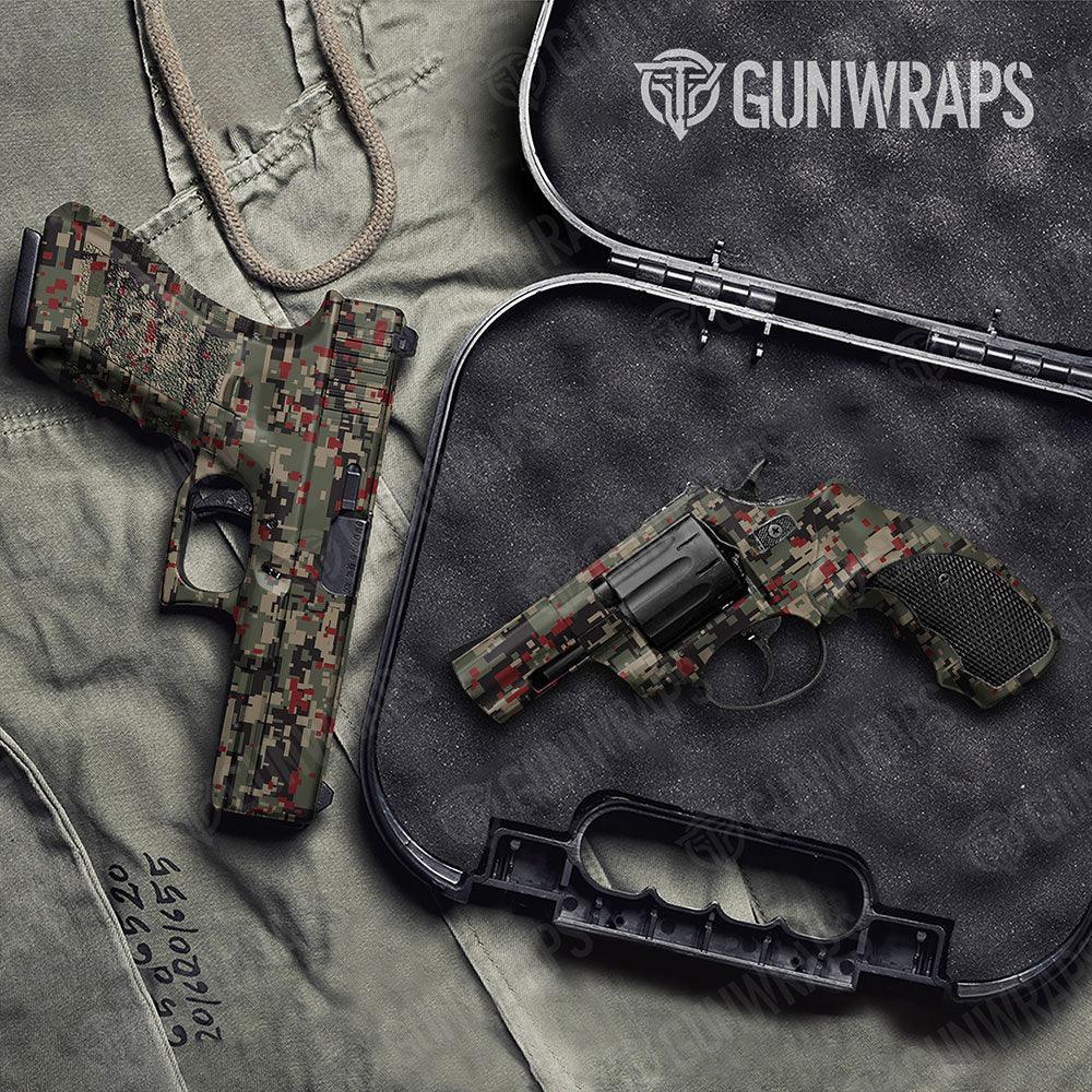 Digital Militant Red Handgun Gun Skin Vinyl Wraps