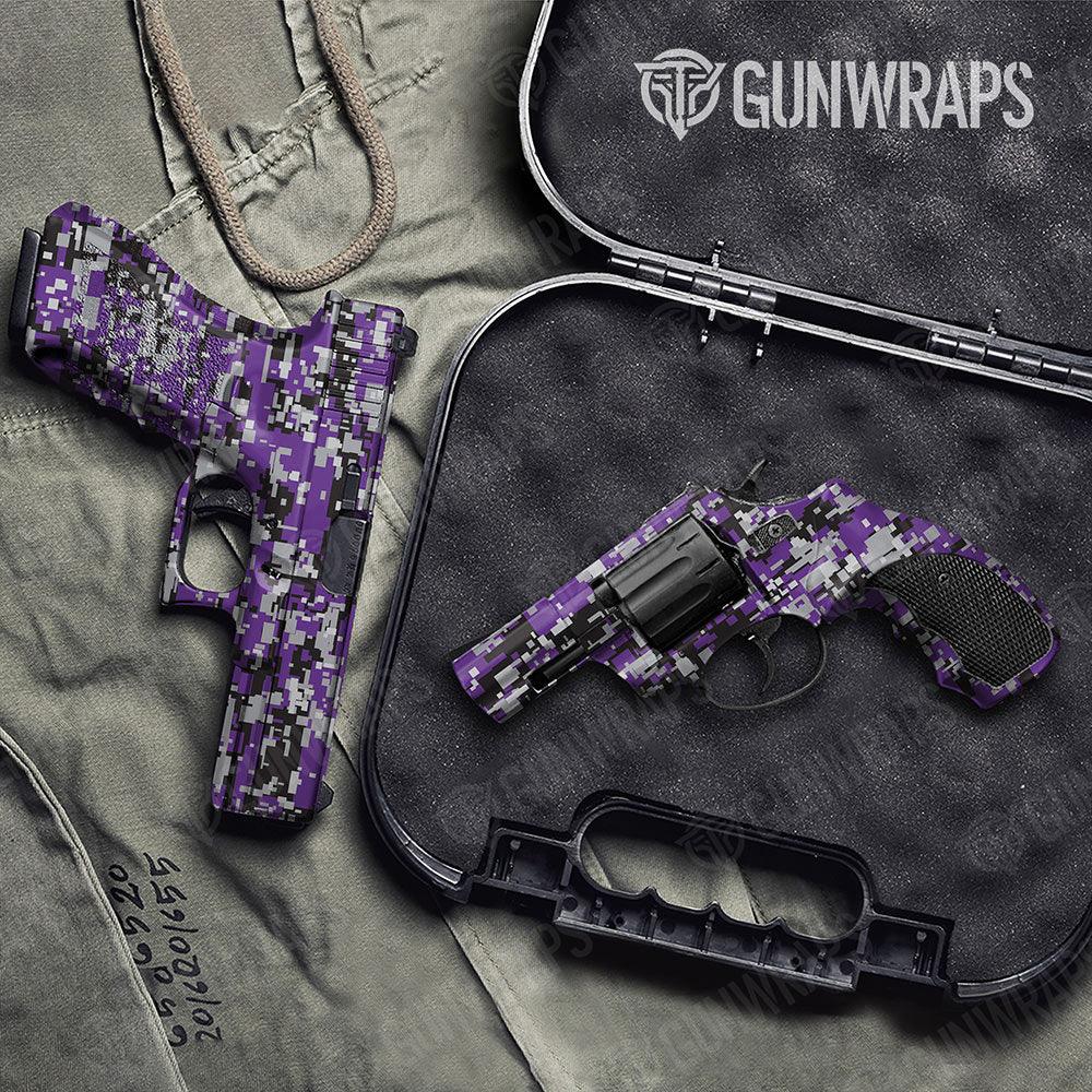 Digital Purple Tiger Handgun Gun Skin Vinyl Wraps