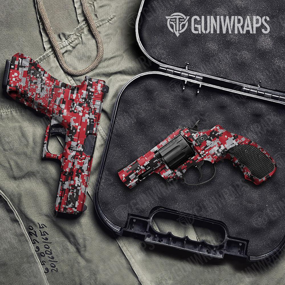 Digital Red Tiger Handgun Gun Skin Vinyl Wraps