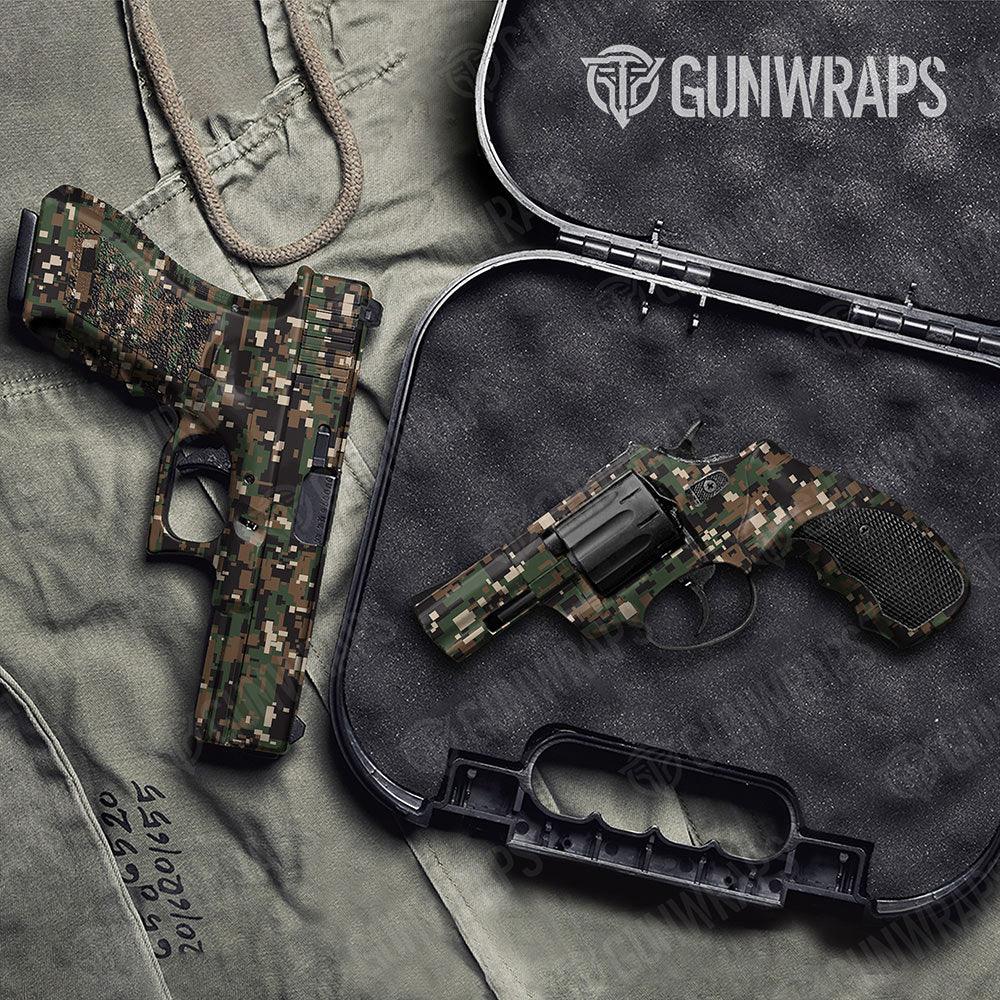 Digital Woodland Handgun Gun Skin Vinyl Wraps