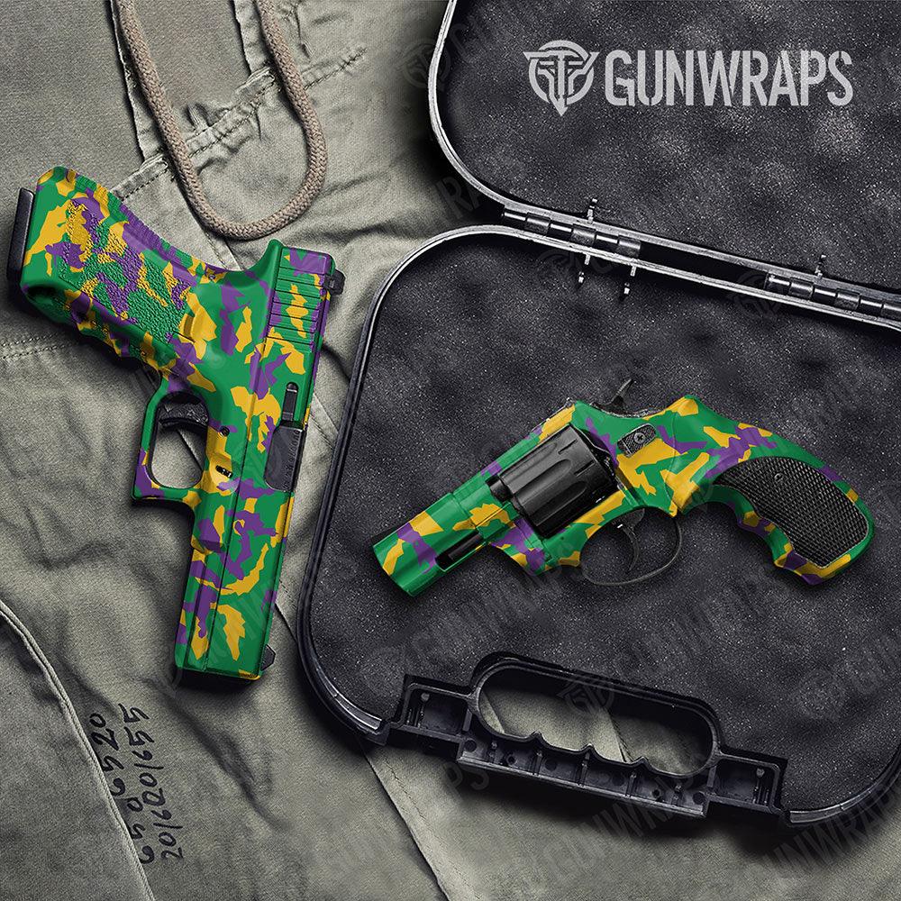 Erratic Mardi Gras Handgun Gun Skin Vinyl Wraps