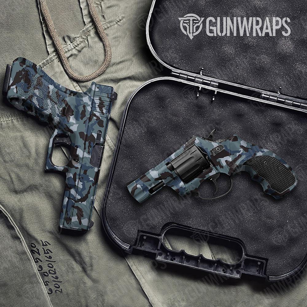Erratic Navy Handgun Gun Skin Vinyl Wraps