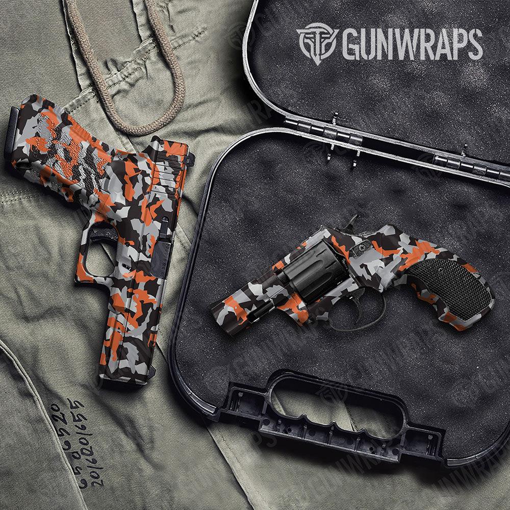 Erratic Orange Tiger Handgun Gun Skin Vinyl Wraps