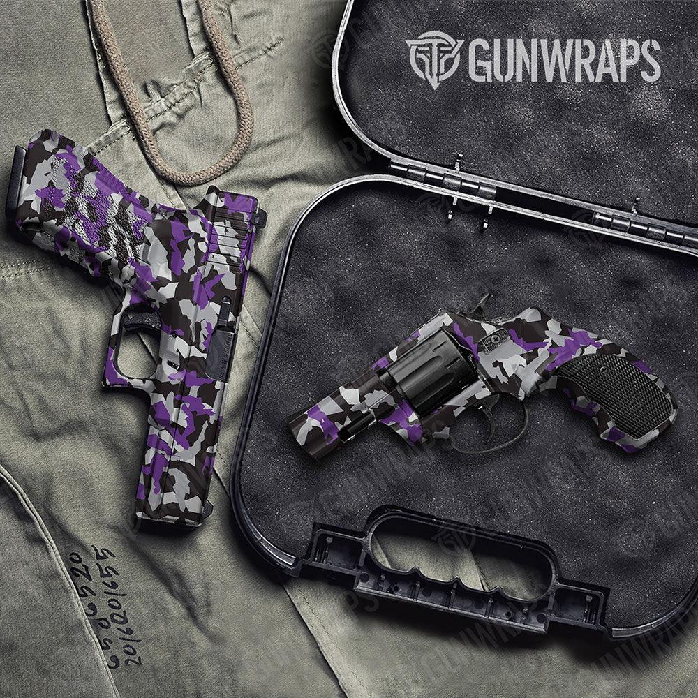 Erratic Purple Tiger Handgun Gun Skin Vinyl Wraps