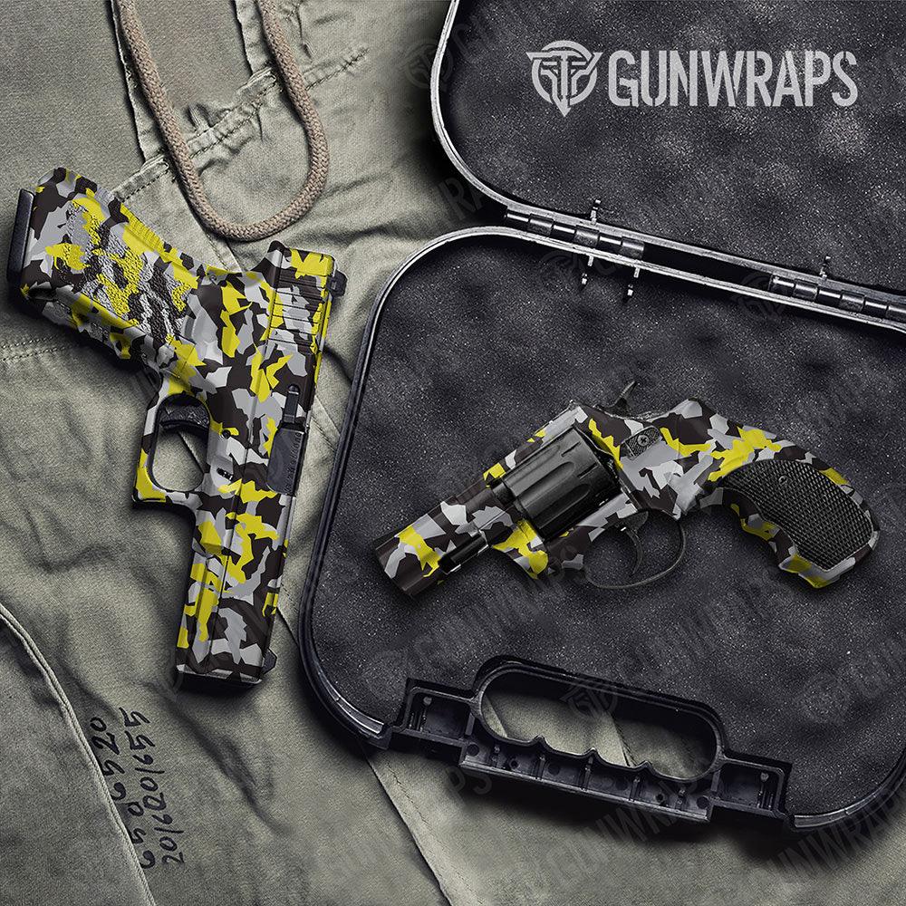 Erratic Yellow Tiger Handgun Gun Skin Vinyl Wraps