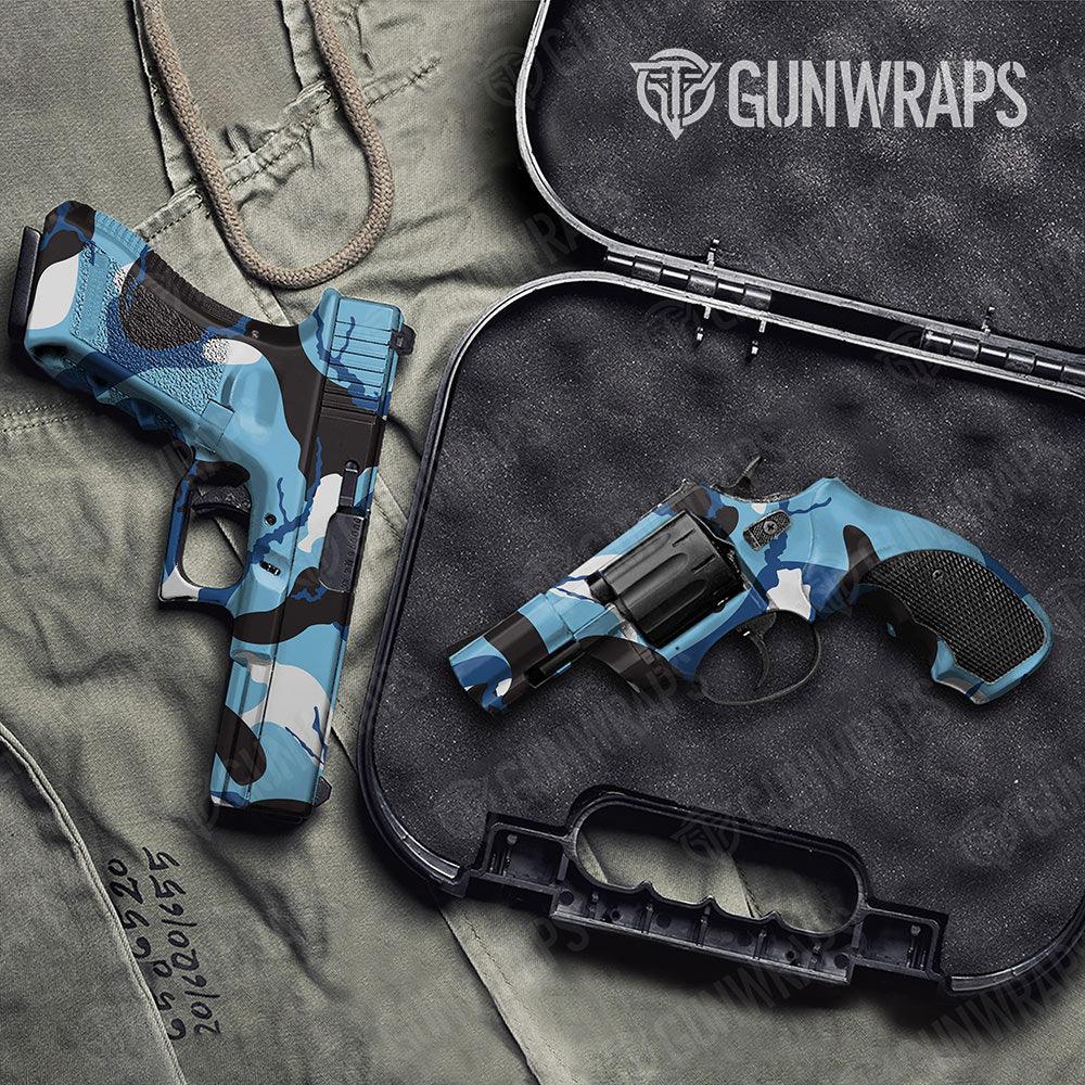 Ragged Baby Blue Handgun Gun Skin Vinyl Wraps