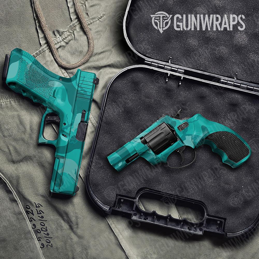 Ragged Elite Tiffany Blue Handgun Gun Skin Vinyl Wraps
