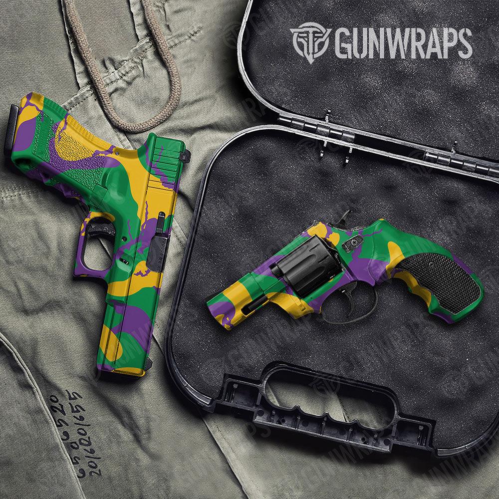 Ragged Mardi Gras Handgun Gun Skin Vinyl Wraps