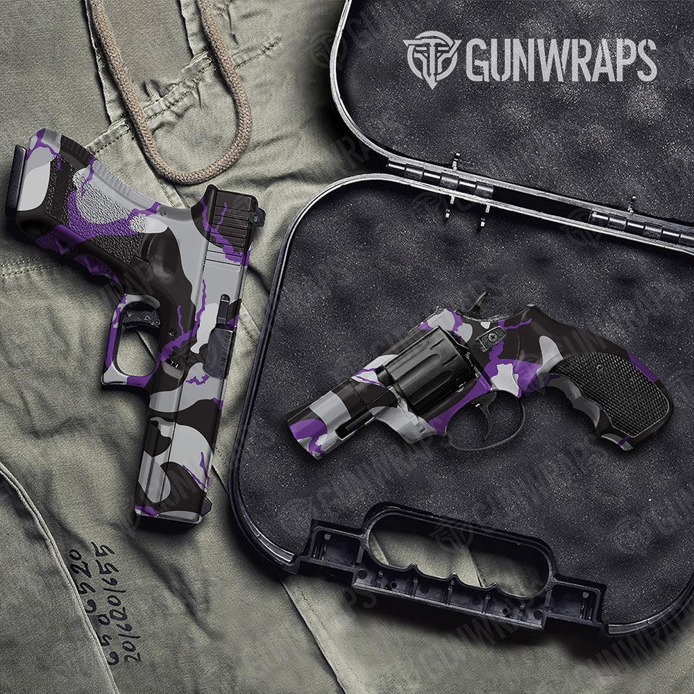 Ragged Purple Tiger Handgun Gun Skin Vinyl Wraps