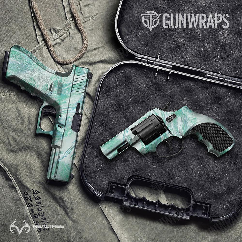 Realtree Aspect Teal Waters Handgun Gun Skin Vinyl Wraps