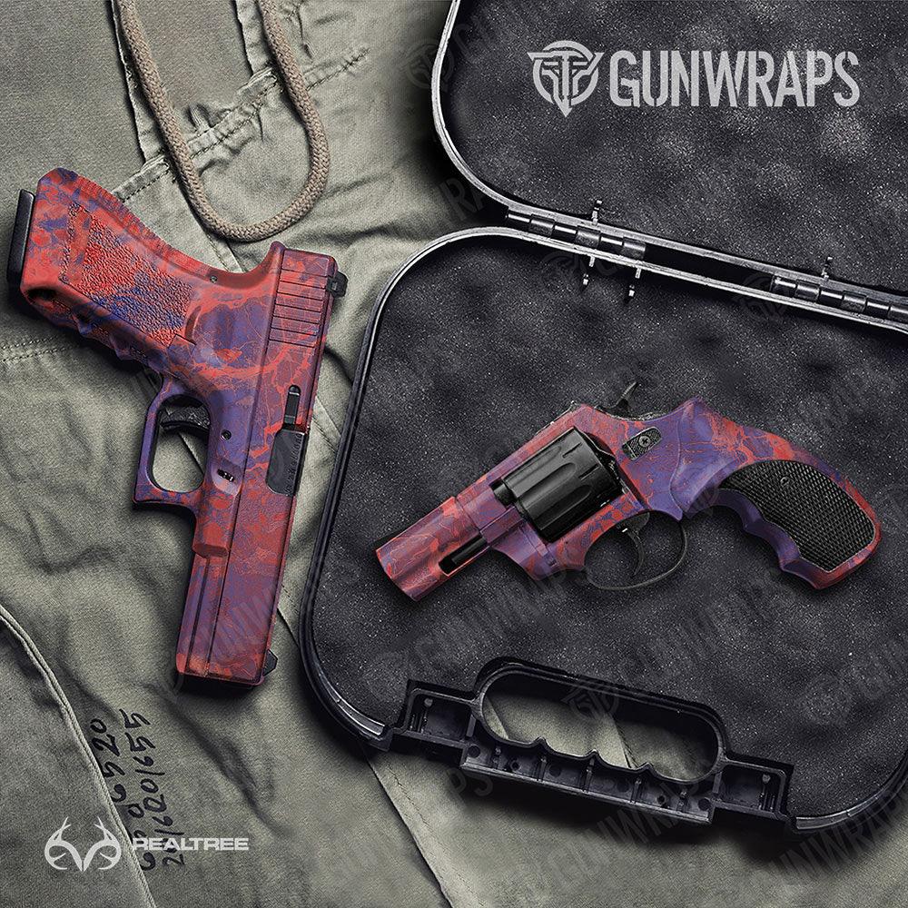 Realtree WAV3 Red Blue Handgun Gun Skin Vinyl Wraps
