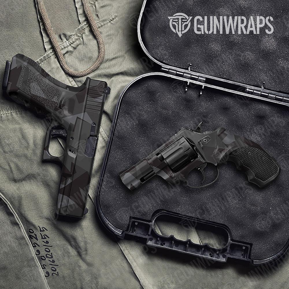 Shattered Elite Black Handgun Gun Skin Vinyl Wraps