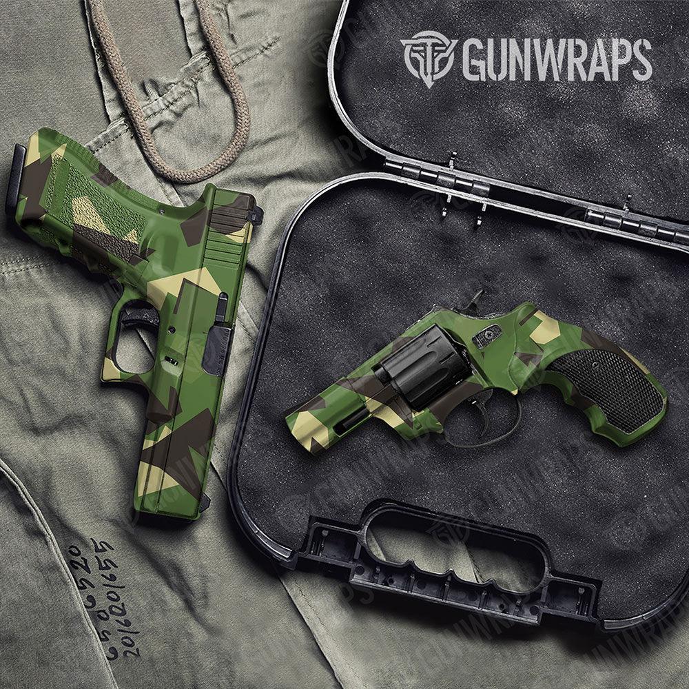 Shattered Jungle Handgun Gun Skin Vinyl Wraps