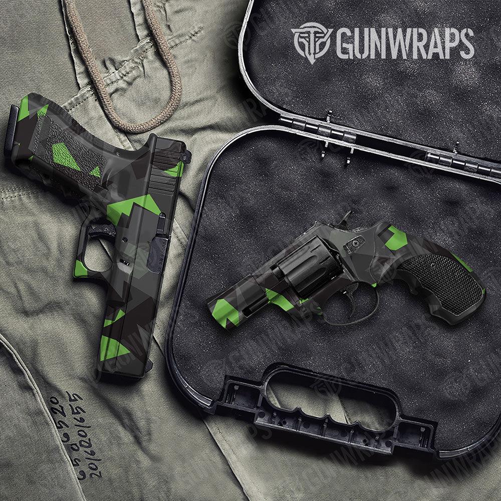 Shattered Metro Green Handgun Gun Skin Vinyl Wraps