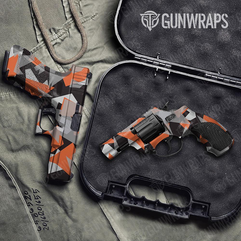 Shattered Orange Tiger Handgun Gun Skin Vinyl Wraps