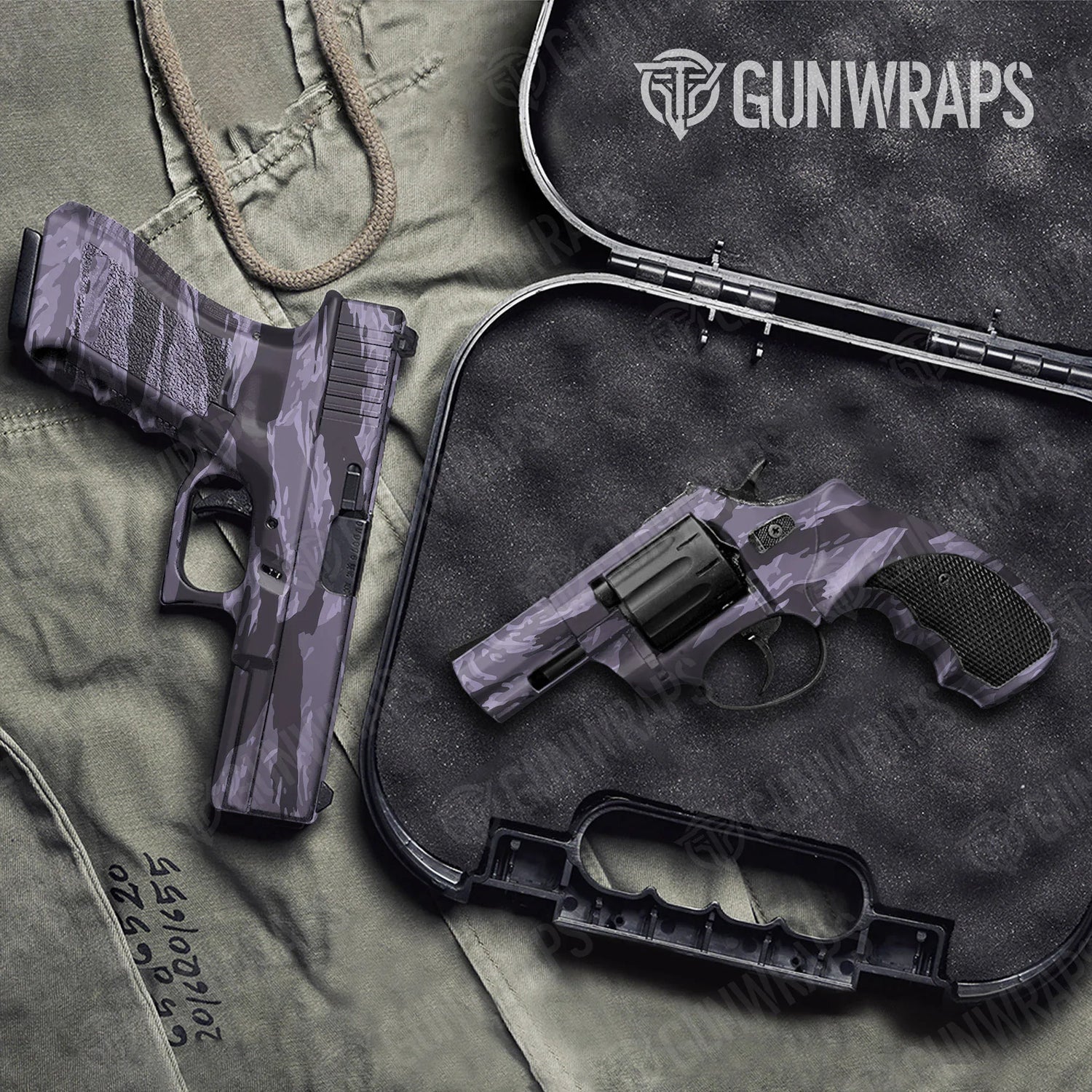 Vietnam Tiger Stripe Lilac Handgun Gun Skin Vinyl Wraps
