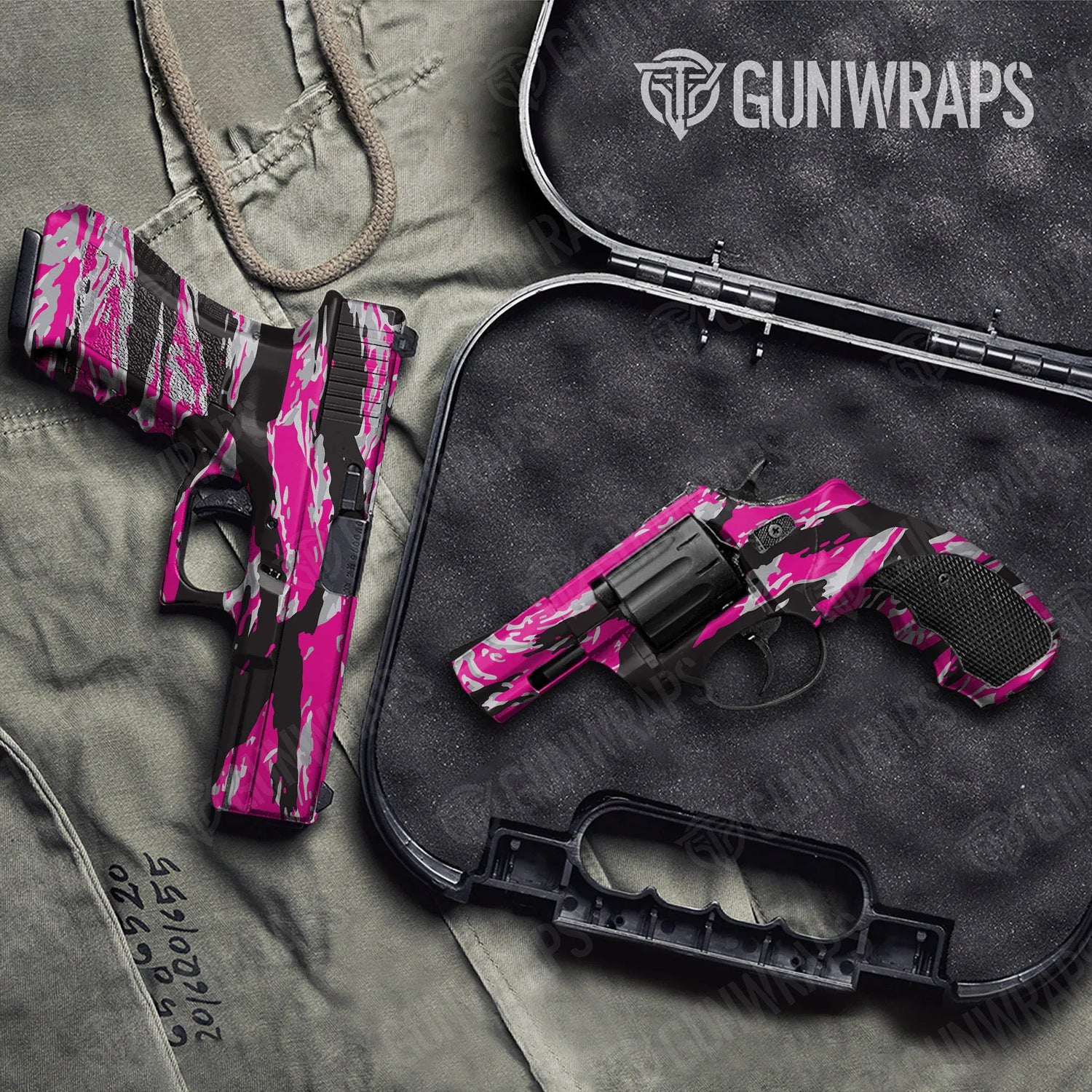 Vietnam Tiger Stripe Magenta Tiger Handgun Gun Skin Vinyl Wraps