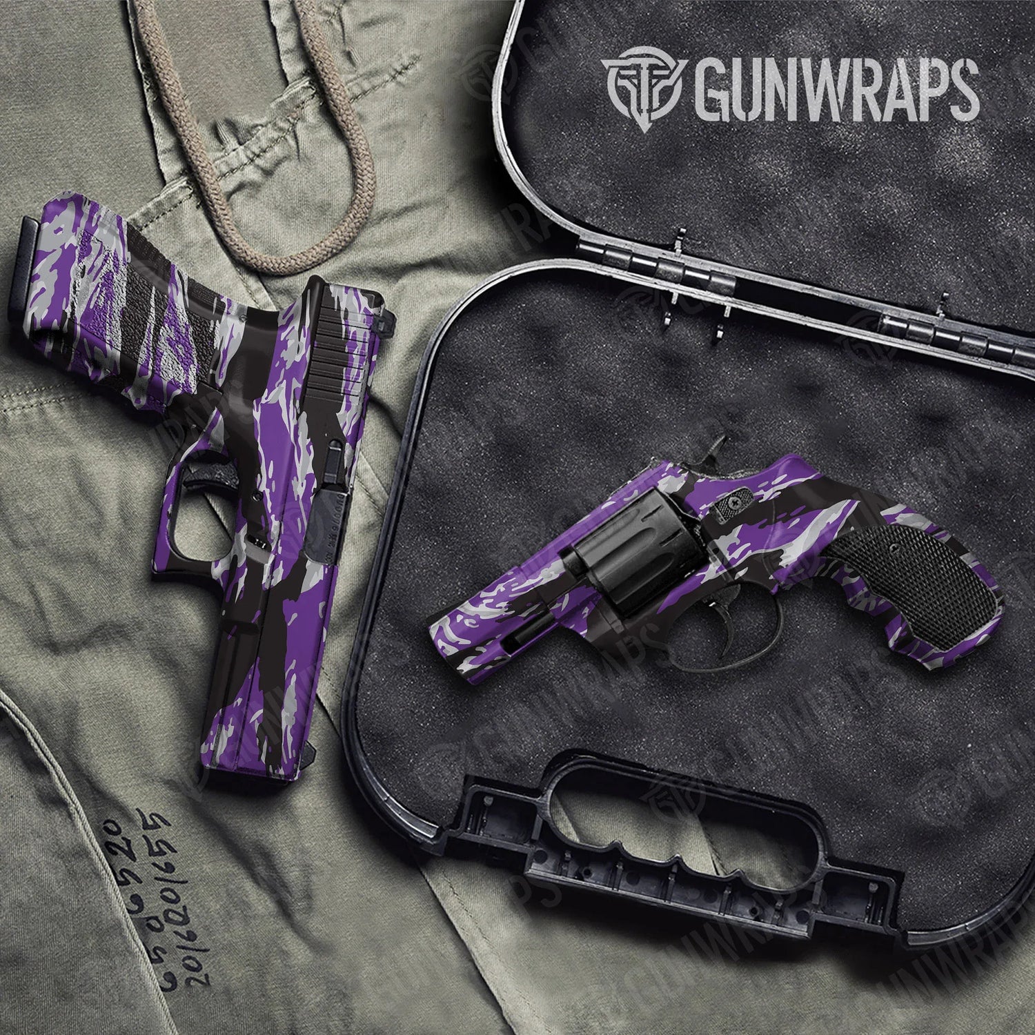 Vietnam Tiger Stripe Purple Tiger Handgun Gun Skin Vinyl Wraps
