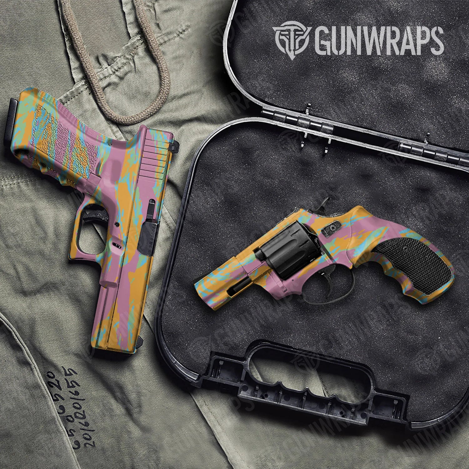 Vietnam Tiger Stripe Sherbert Handgun Gun Skin Vinyl Wraps