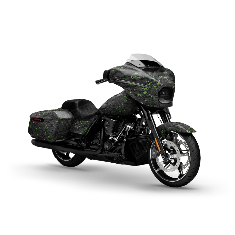 Digital Metro Green Motorcycle Wraps