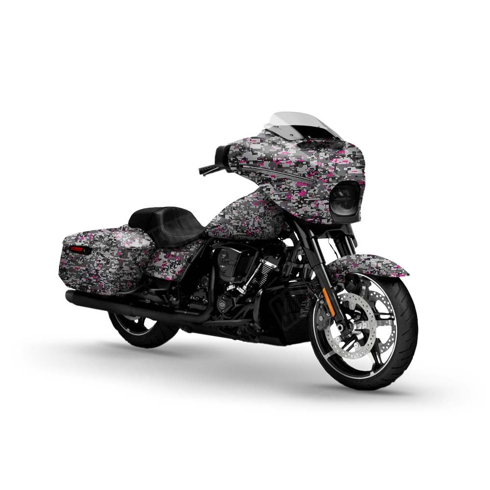 Digital Urban Magenta Motorcycle Wraps