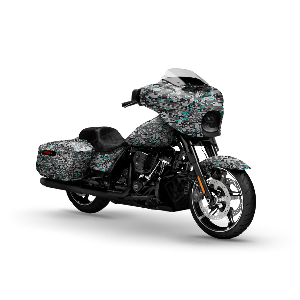 Digital Urban Tiffany Blue Motorcycle Wraps