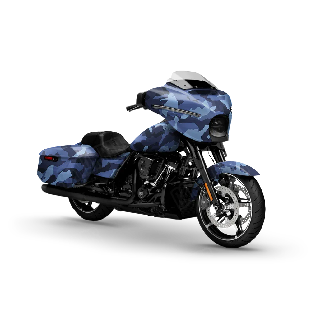 Erratic Blue Urban Night Motorcycle Wraps
