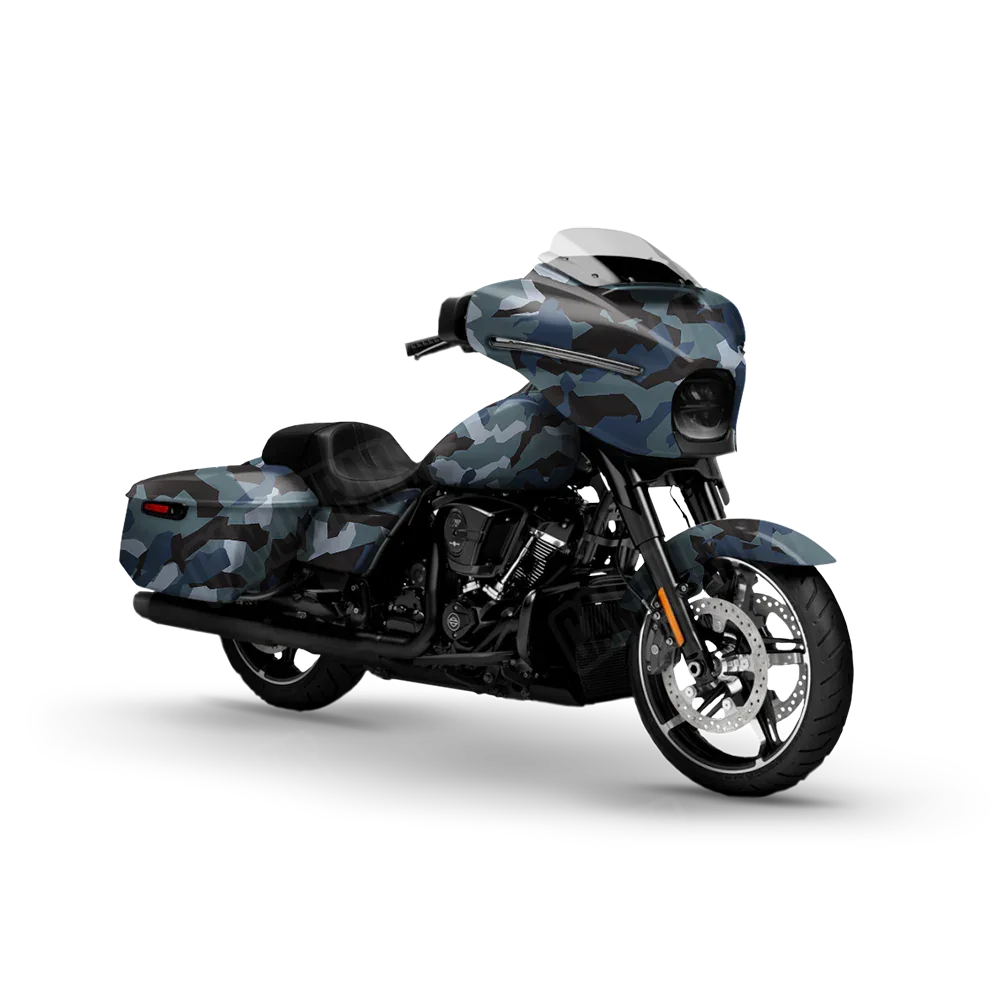 Erratic Navy Motorcycle Wraps