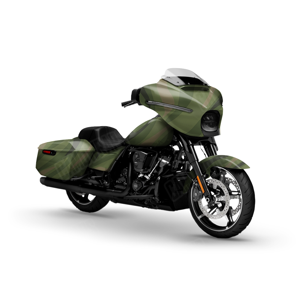 Fun Stripe Army Green Motorcycle Wraps