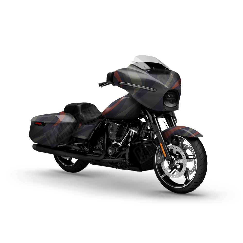 Fun Stripe Blue Copper Motorcycle Wraps