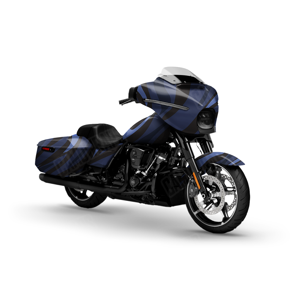 Fun Stripe Blue Midnight Motorcycle Wraps