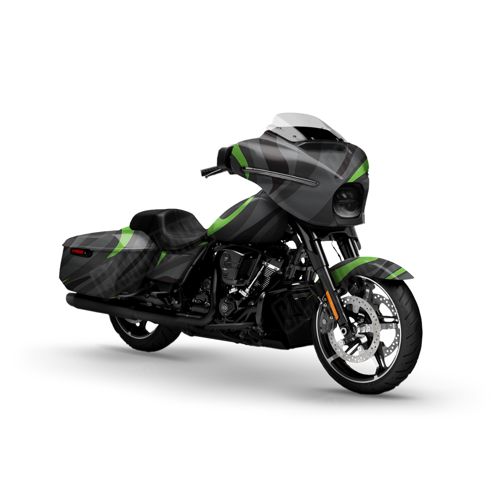 Fun Stripe Metro Green Motorcycle Wraps