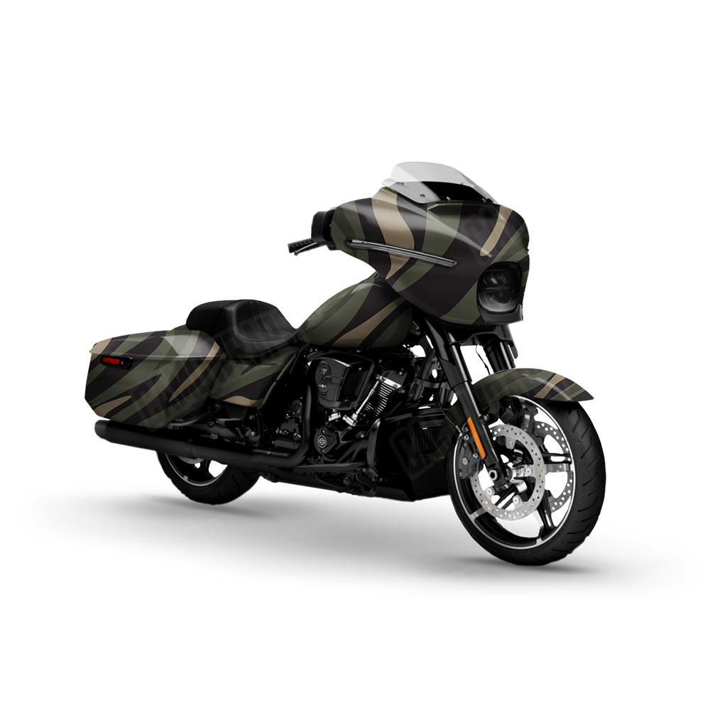 Fun Stripe Militant Green Motorcycle Wraps