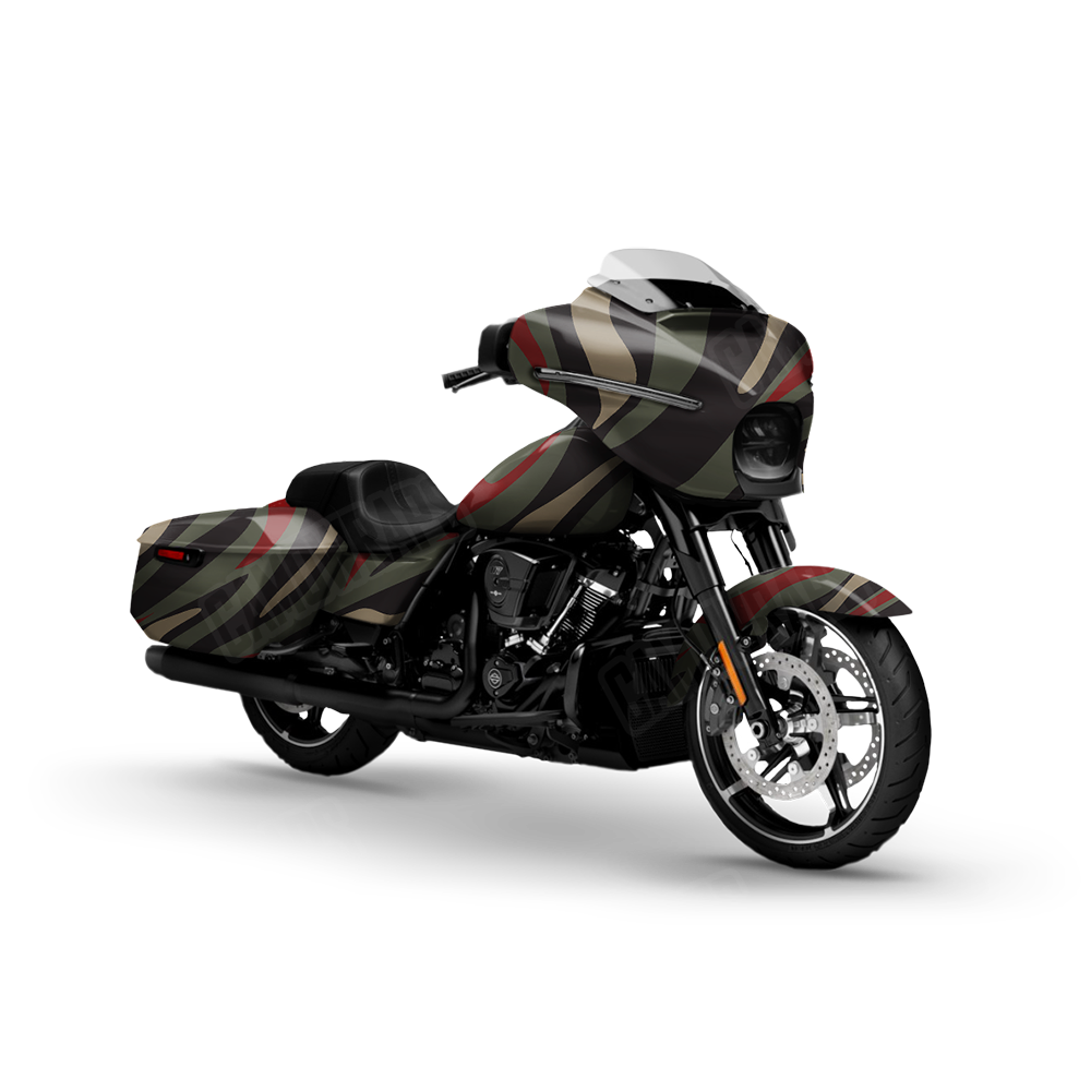 Fun Stripe Militant Red Motorcycle Wraps