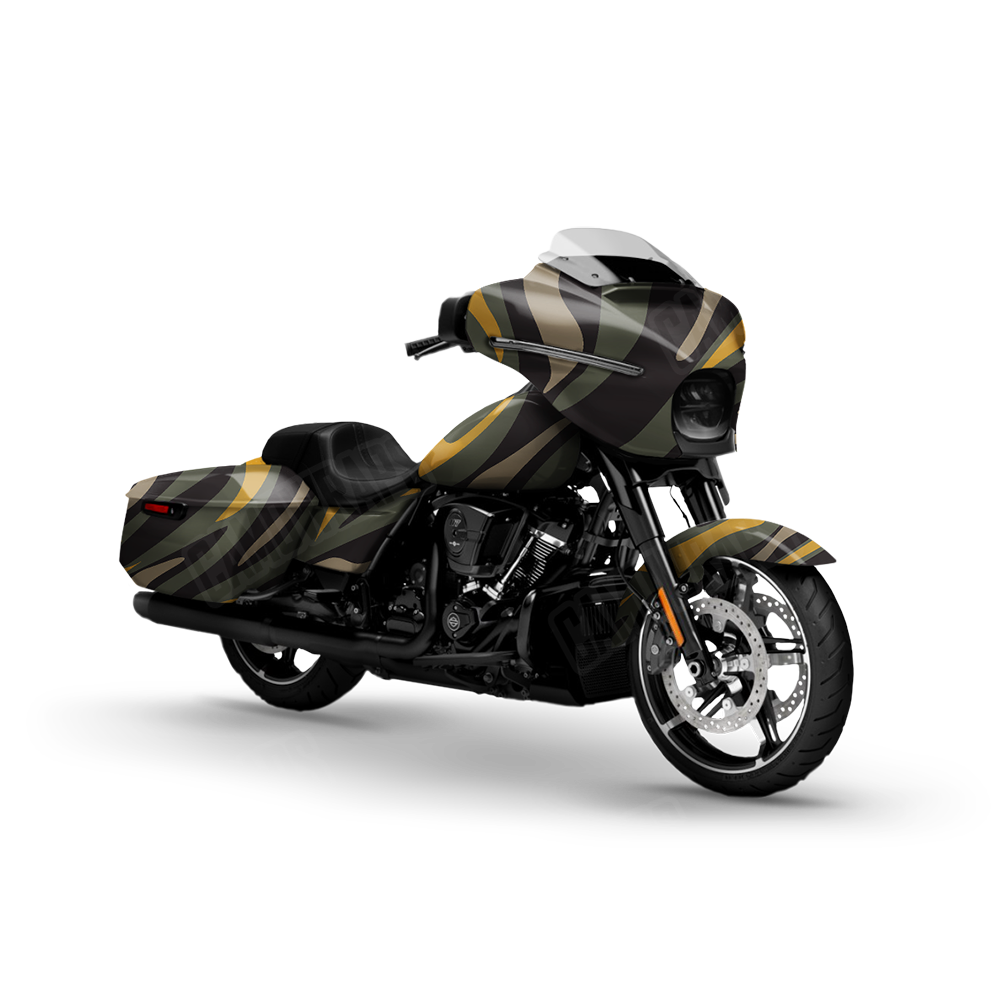 Fun Stripe Militant Yellow Motorcycle Wraps