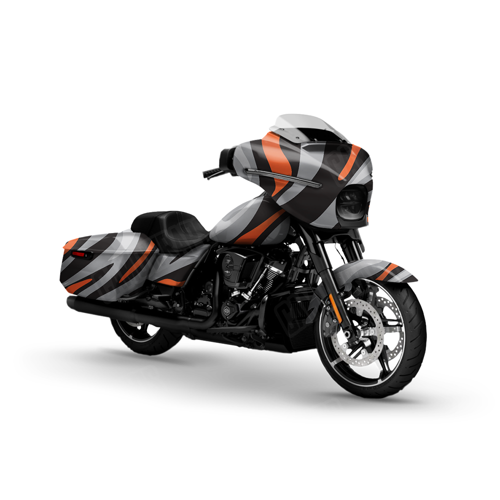 Fun Stripe Orange Tiger Motorcycle Wraps
