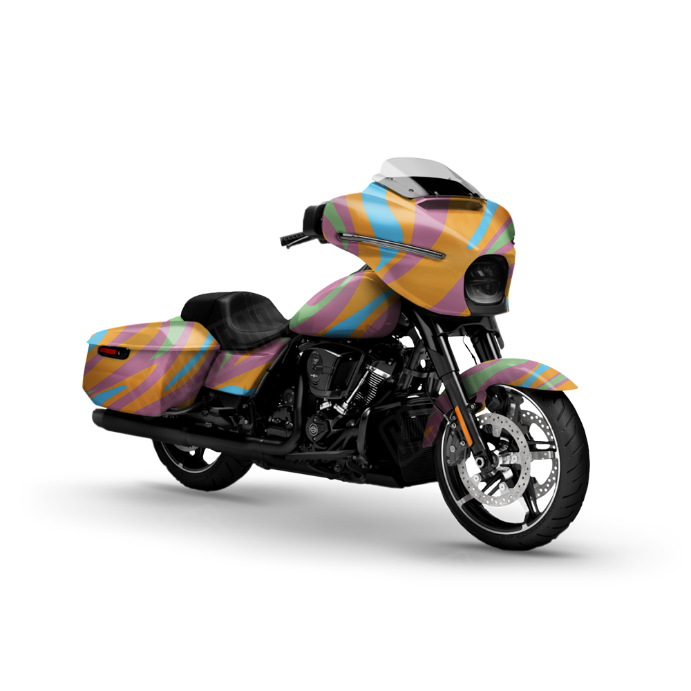 Fun Stripe Sherbert Motorcycle Wraps