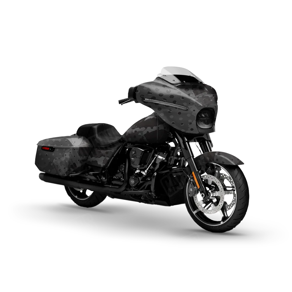Halftone Splatter Elite Black Motorcycle Wraps