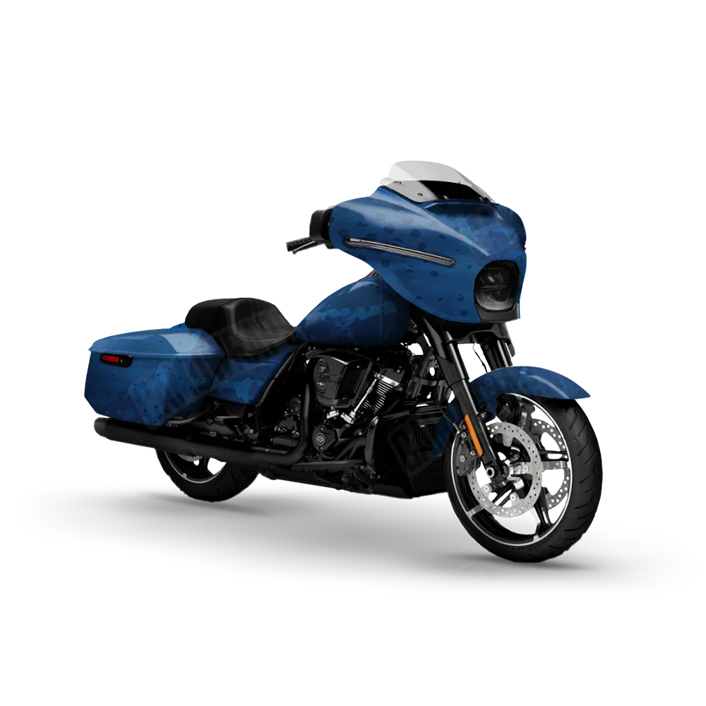 Halftone Splatter Elite Blue Motorcycle Wraps