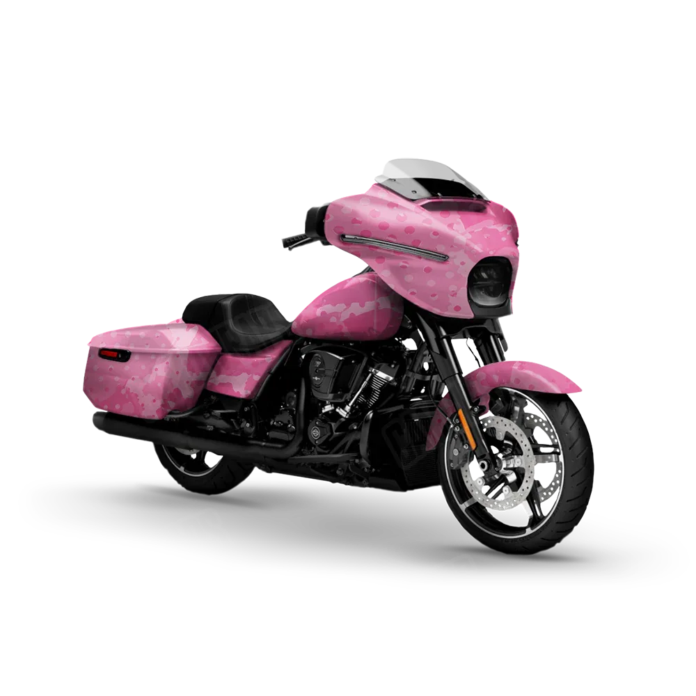 Halftone Splatter Elite Pink Motorcycle Wraps