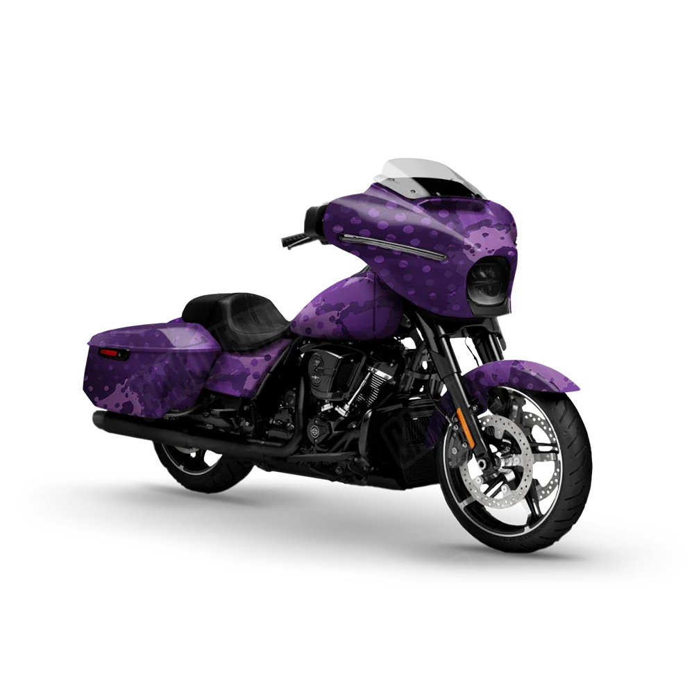 Halftone Splatter Elite Purple Motorcycle Wraps